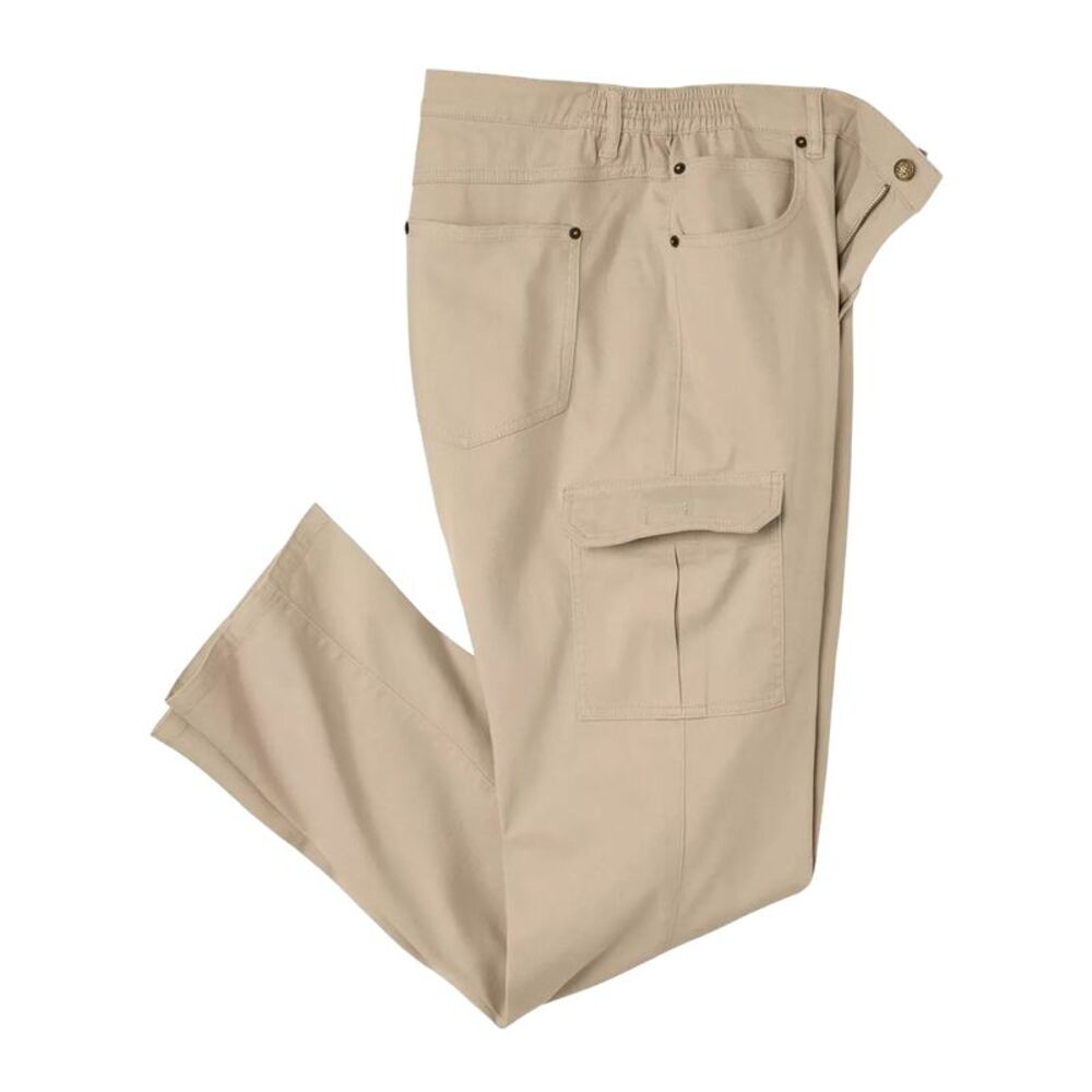 Atlas For Men Mens Part Elasticated Cargo Pants / Beige